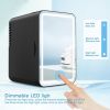 6L Mirror Door Refrigerator - Black